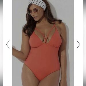 NWT Ashley Graham x Swimsuits for All Temptress Coral Swim Suit Plus Size 16